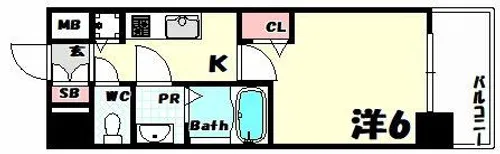 ララプレイス神戸西元町【6階】の間取り