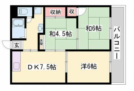 ハイツ西本町【2階】の間取り