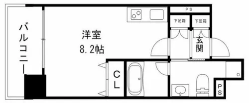 KDXレジデンス本町橋【6階】の間取り