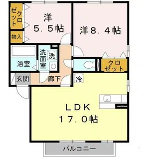 スカイフィールド B棟【2階】の間取り