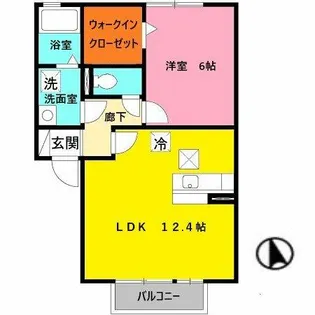 ラ・ミュー久宝寺 Ⅱ棟【2階】の間取り