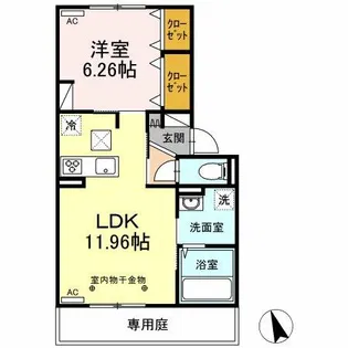 エスポワール合川 A棟【102号室】の間取り