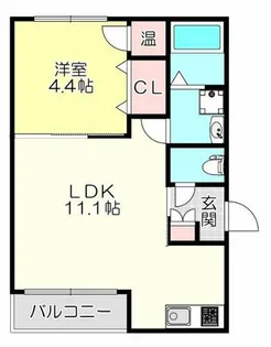 パラドール徳庵【1階】の間取り