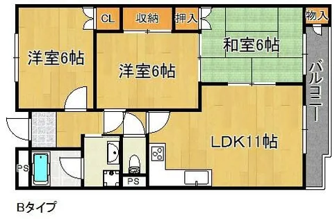 ドミール橘和泉橋本【4階】の間取り