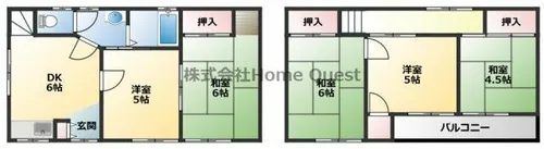 大阪府八尾市刑部4丁目【一戸建】の間取り