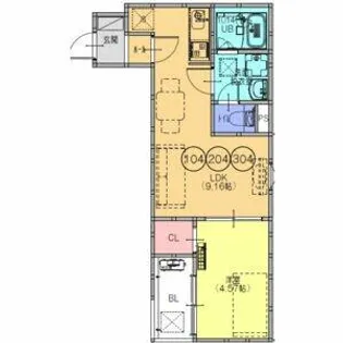 F+style藤井寺道明寺1号館【1階】の間取り
