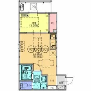 F+style藤井寺道明寺2号館【1階】の間取り
