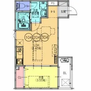 F+style藤井寺道明寺2号館【1階】の間取り