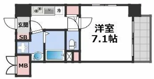 ウエンズ玉造EST【8階】の間取り