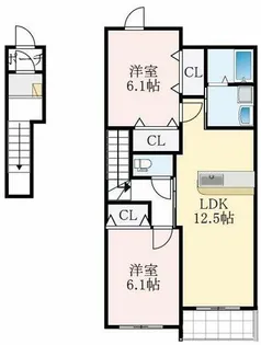 大阪府堺市中区辻之【アパート】の間取り