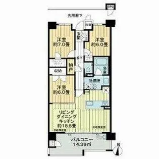 バンベール東山【4階】の間取り