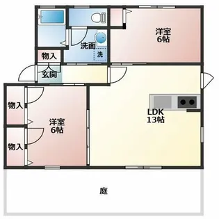 2LDKの間取り画像