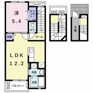 プチフローラ北野田Ⅲ【3階】の間取り