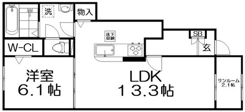 グレイスカルム【1階】の間取り