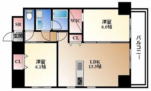 レジーナ鶴舞【13階】の間取り