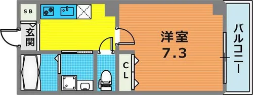 リーフビル割塚【701号室】の間取り