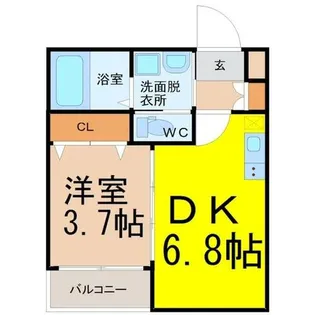 ハーモニーテラス長戸【1階】の間取り