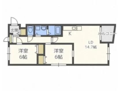 ガーデンコートM83【403号室】の間取り