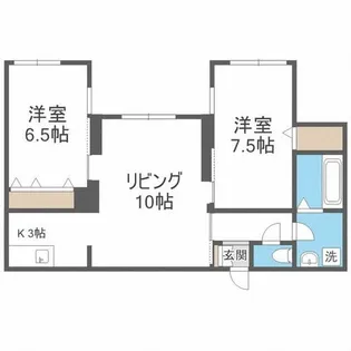 リベルティ南平岸【1階】の間取り