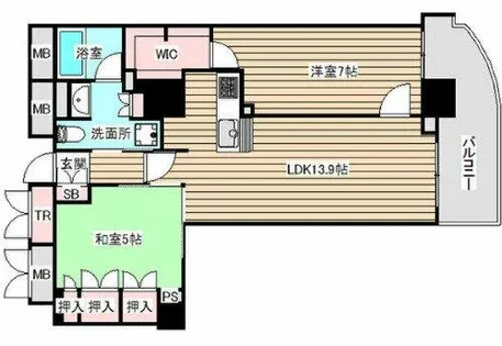 アップルタワー大阪谷町【18階】の間取り