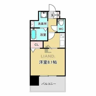 メイクス博多石城【204号室】の間取り