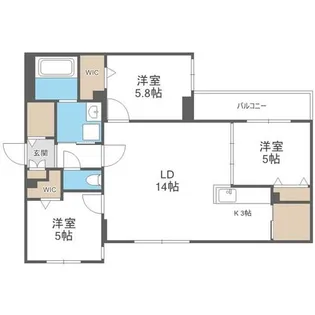 S-RESIDENCE豊平公園aloria【403号室】の間取り