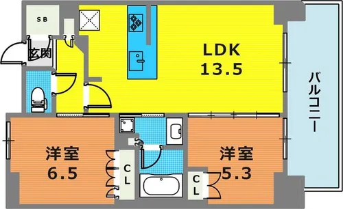 ワコーレ神戸みなと元町【12階】の間取り