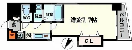 Luxe難波西Ⅰ【9階】の間取り