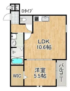 1LDKの間取り画像