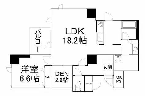 クロスレジデンス大阪新町【19階】の間取り