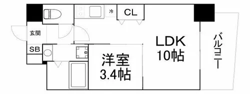 セレニテ京橋クレア【10階】の間取り