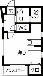 カーサミア亀崎【1B号室】の間取り