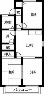 サニーコートA・B棟【B101号室】の間取り