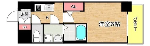 1Kの間取り画像
