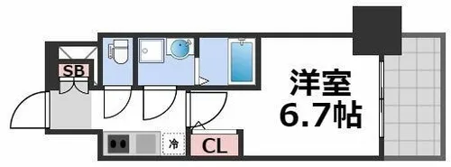 エスリード大阪上本町グリーズ【15階】の間取り
