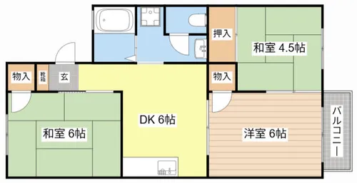 レークハイツ西今【B201号室】の間取り