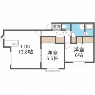 グランステージ百合が原【202号室】の間取り