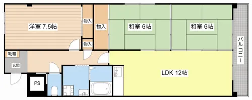 サンセール勝部【301号室】の間取り