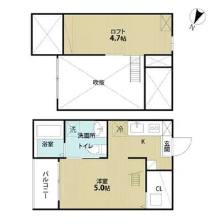 エクシア道徳【2階】の間取り
