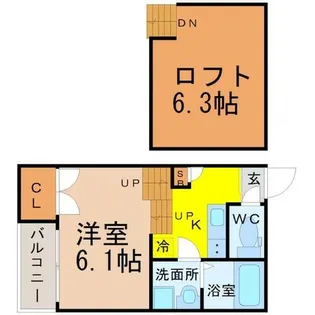 ハーモニーテラス生駒町II【2階】の間取り