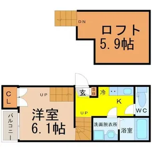 オリジン平安通【2階】の間取り