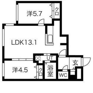ブランシャールEK麻生【201号室】の間取り