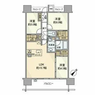 デュオヒルズ大府ザ・レジデンス【803号室】の間取り