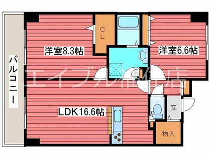 ホーリーフォート南平岸【9階】の間取り
