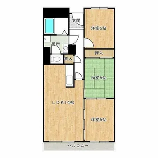 大阪府泉大津市池浦町3丁目【マンション】の間取り