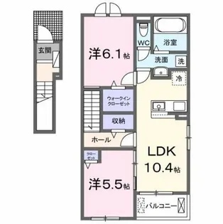 グラード 三ノ輪【2階】の間取り