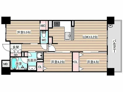 ハルモシティ【14階】の間取り