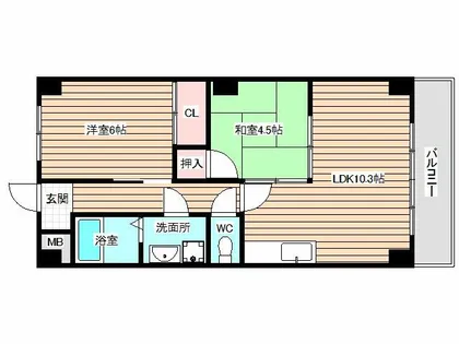 アーバ姫島公園【4階】の間取り