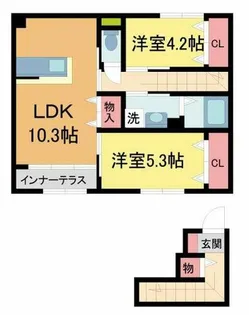 アムグラースⅠ【2階】の間取り