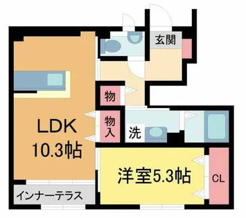 アムグラースⅠ【1階】の間取り